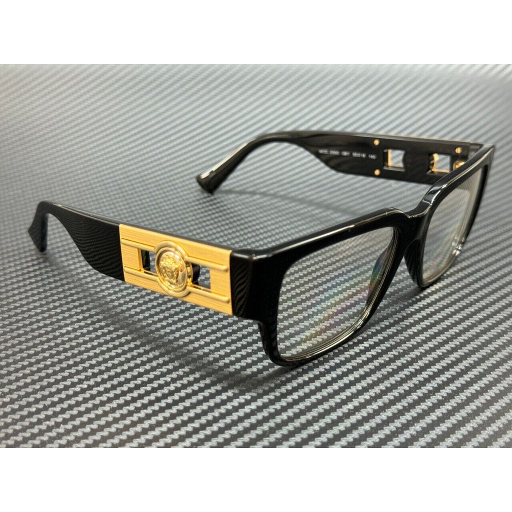 Versace Gold Black 53mm Eyeglasses New